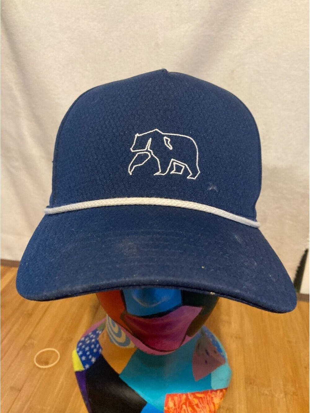 The Normal Brand California Bear Rope Trucker Hat Navy Blue Strapback Mesh Cap